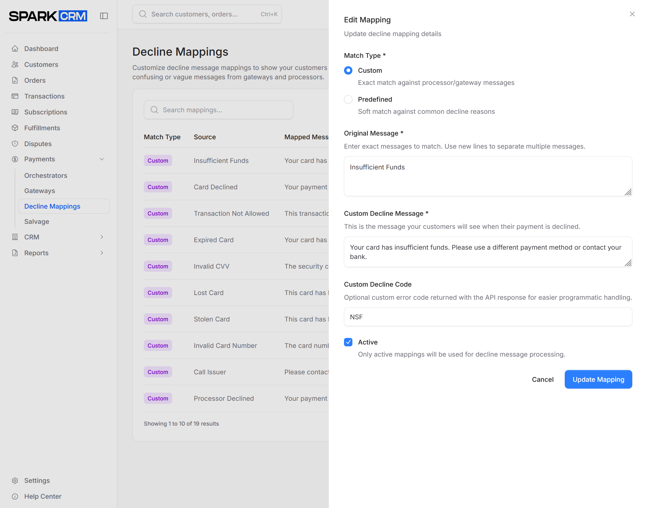 screenshot of match type selection