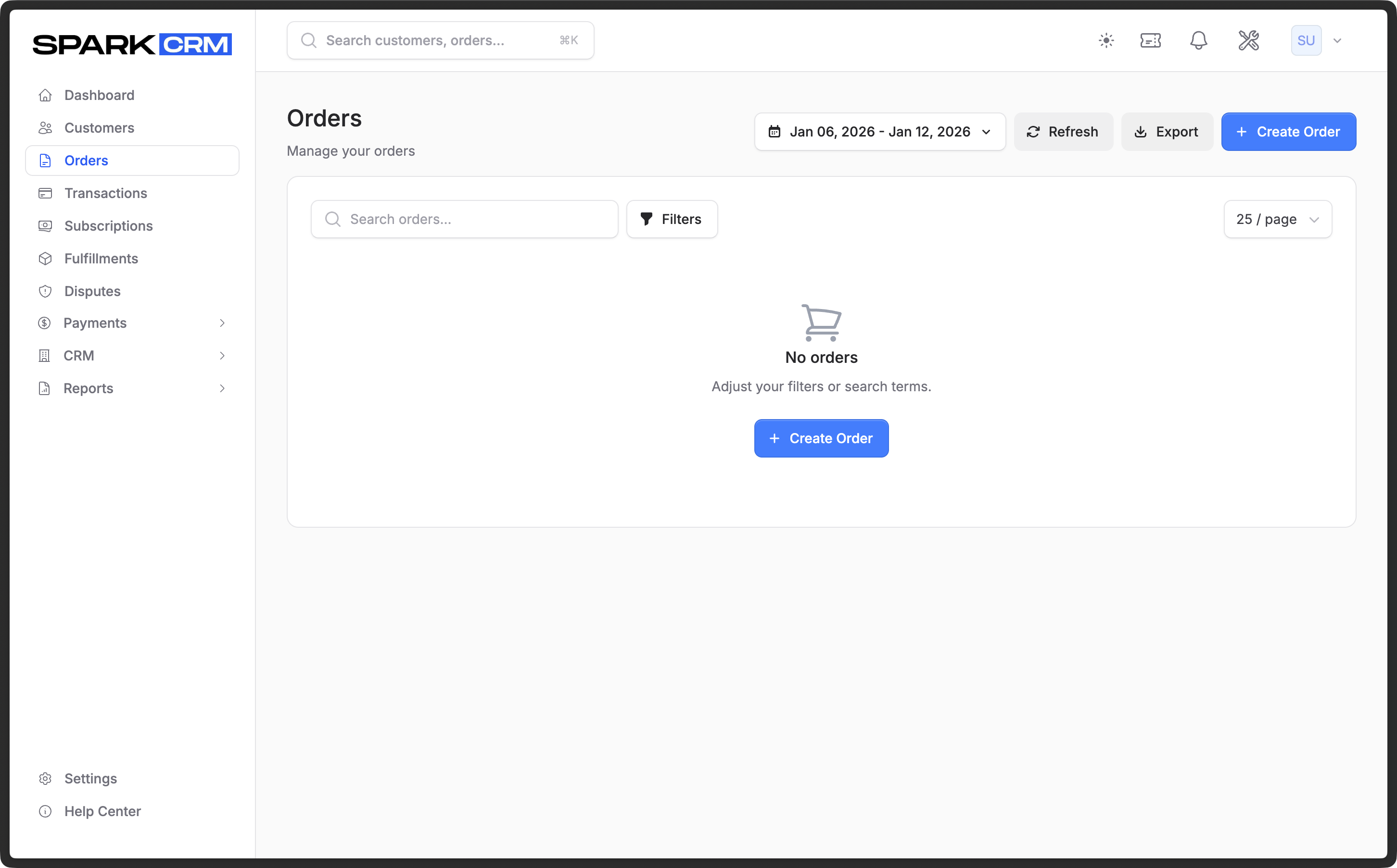 Orders list