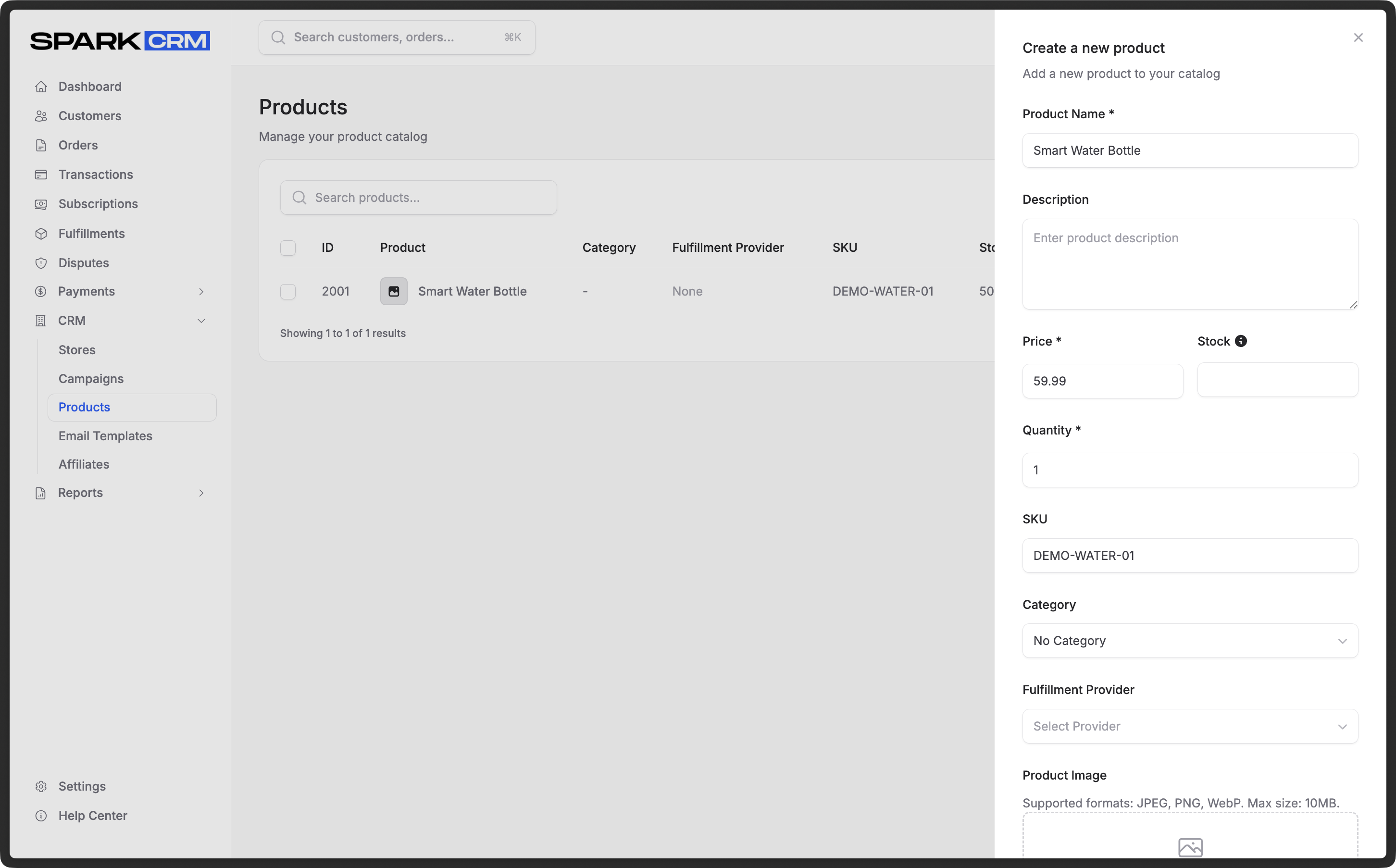Add product form