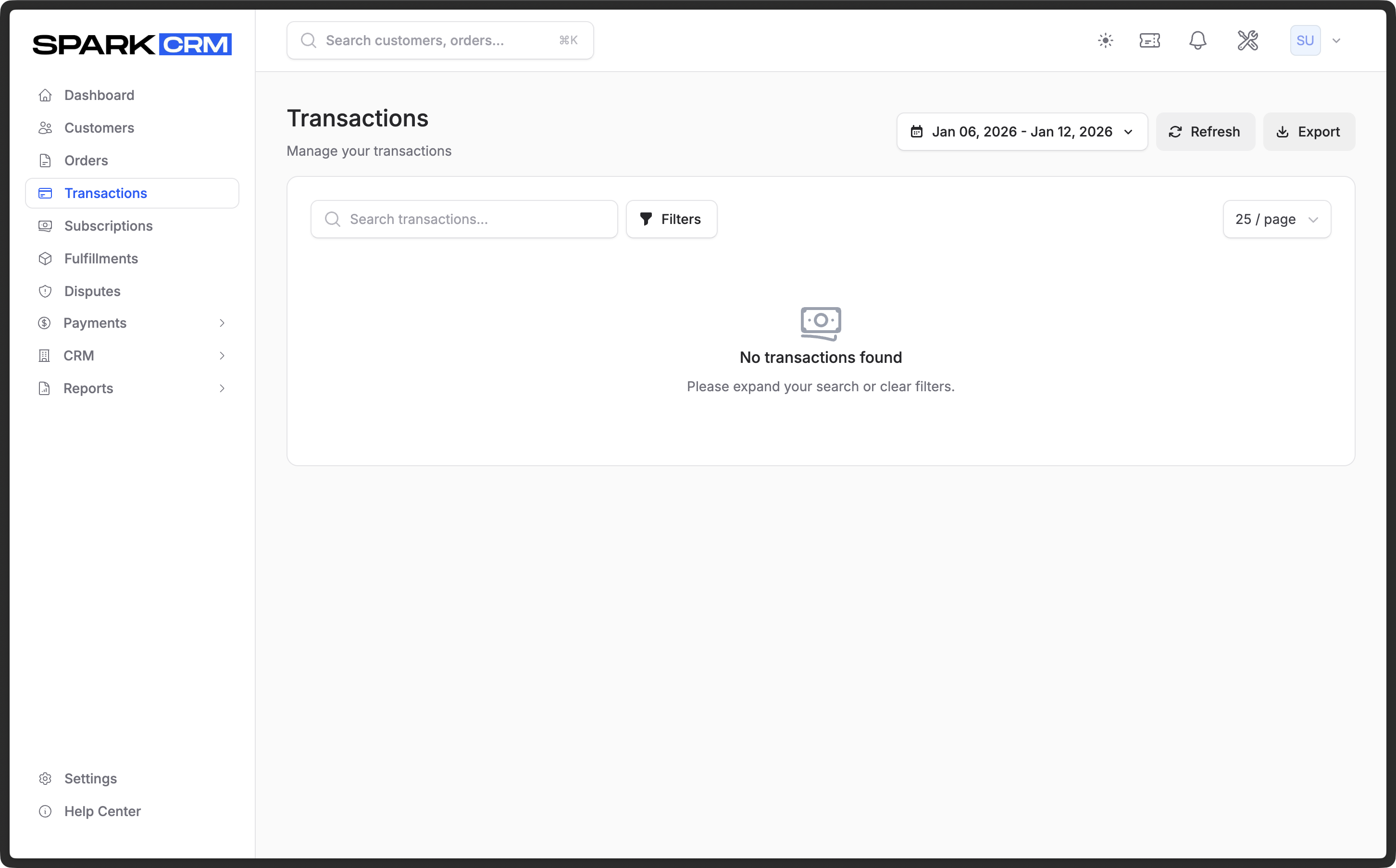 Transactions list